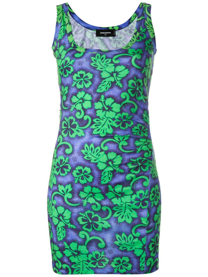 Dsquared2 Floral Print Mini Dress - Green