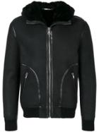 Dolce & Gabbana Hooded Leather Jacket - Black
