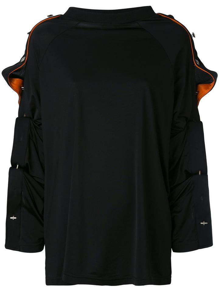 Y / Project - Snap Detail Top - Women - Viscose/spandex/elastane/cotton - M, Black, Viscose/spandex/elastane/cotton