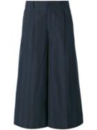 08sircus - Striped Cropped Trousers - Women - Cotton/cupro - 1, Women's, Blue, Cotton/cupro