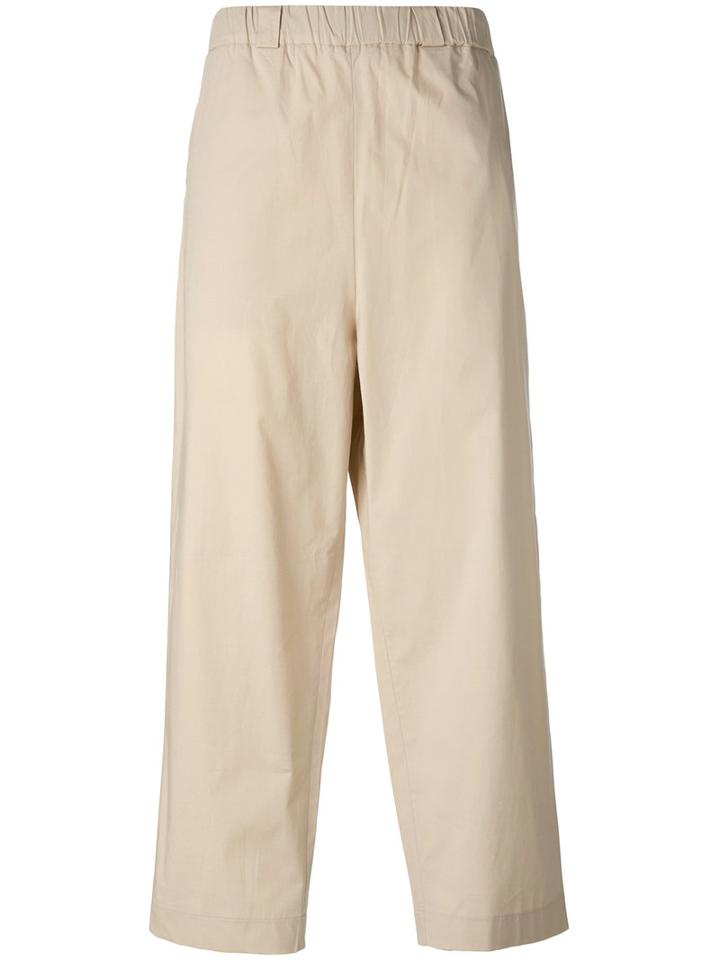Lucio Vanotti - Wide-leg Trousers - Women - Cotton/spandex/elastane - 2, Nude/neutrals, Cotton/spandex/elastane