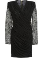 Balmain Paisley Lace Fitted Dress - Black