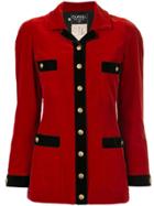 Chanel Pre-owned Contrast Trim Jacket - Red