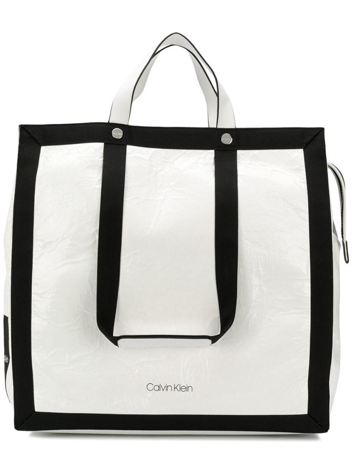 Calvin Klein Large Logo Tote Bag - White