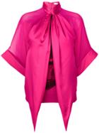 Givenchy Draped Neckline Rottweiler Print Top - Pink & Purple