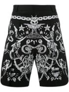 Givenchy Tattoo Print Bermuda Shorts, Men's, Size: 52, Black, Cotton