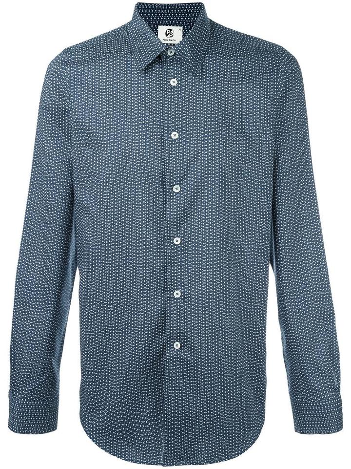 Ps By Paul Smith Split-scale Polka Dots Shirt, Men's, Size: Medium, Blue, Cotton