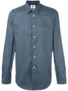 Ps By Paul Smith Split-scale Polka Dots Shirt, Men's, Size: Medium, Blue, Cotton