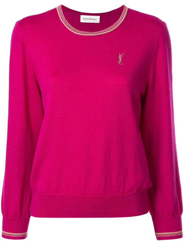 Yves Saint Laurent Vintage Embroidered Logo Juimper - Pink