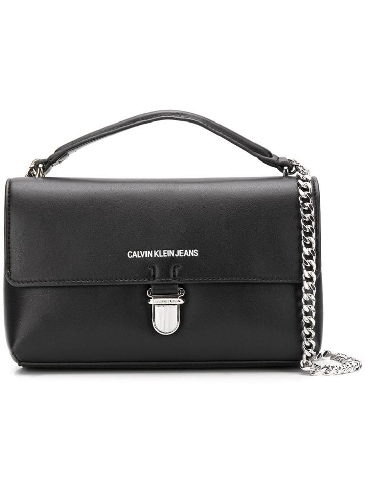 Calvin Klein Jeans Logo Foldover Shoulder Bag - Black