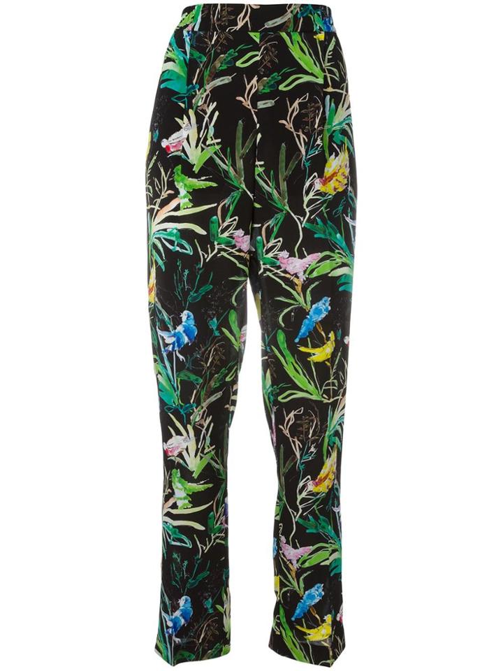 No21 Botanical Print Trousers - Black