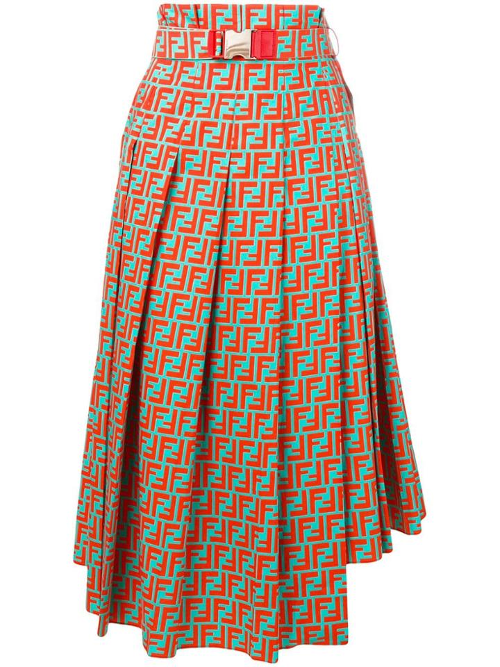 Fendi Ff High-waisted Skirt - Green