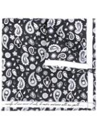 Fefè - Paisley Print Pocket Square - Unisex - Silk - One Size, Black, Silk