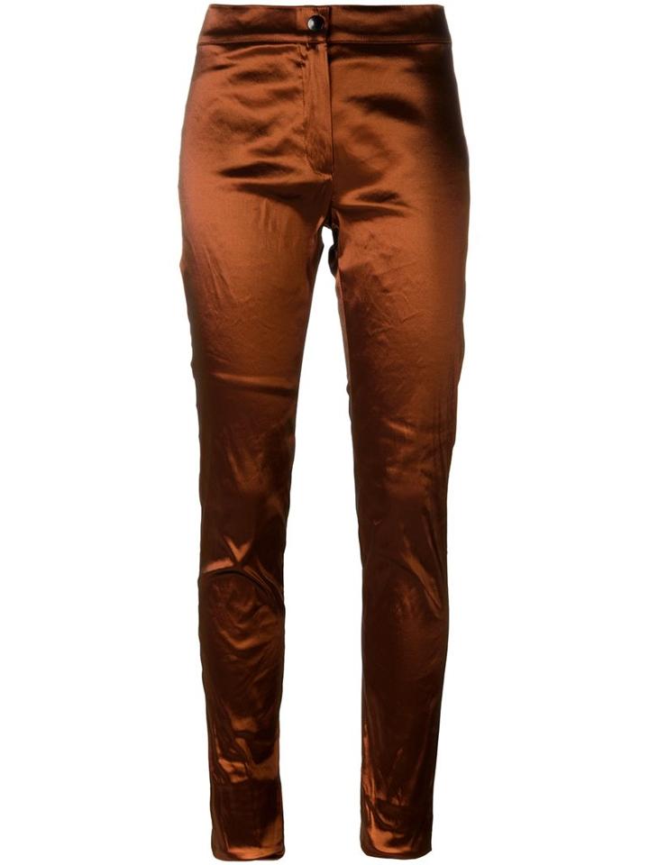Ann Demeulemeester Slim Fit Trousers, Women's, Size: 38, Yellow/orange, Nylon/polyester/spandex/elastane