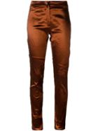 Ann Demeulemeester Slim Fit Trousers, Women's, Size: 38, Yellow/orange, Nylon/polyester/spandex/elastane