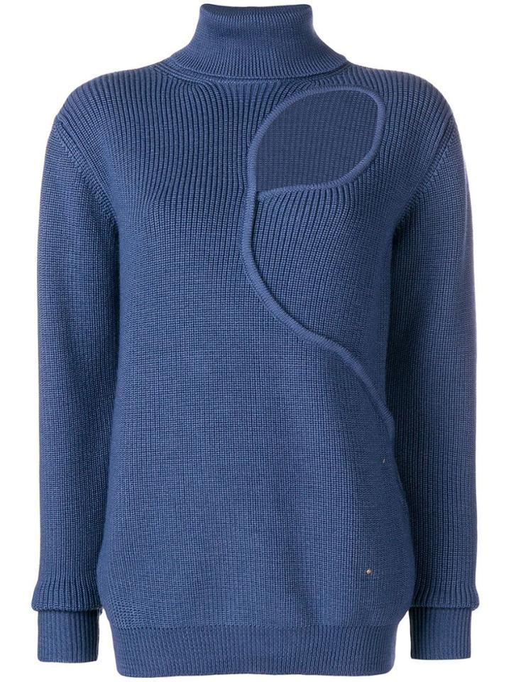 Esteban Cortazar Turtleneck Tear Drop Jumper - Blue