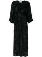 Velvet Panel Midi Dress - Women - Polyester/viscose - 38, Black, Polyester/viscose, Lilly Sarti