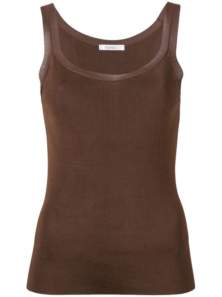 Max Mara Ribbed-knit Vest - Brown