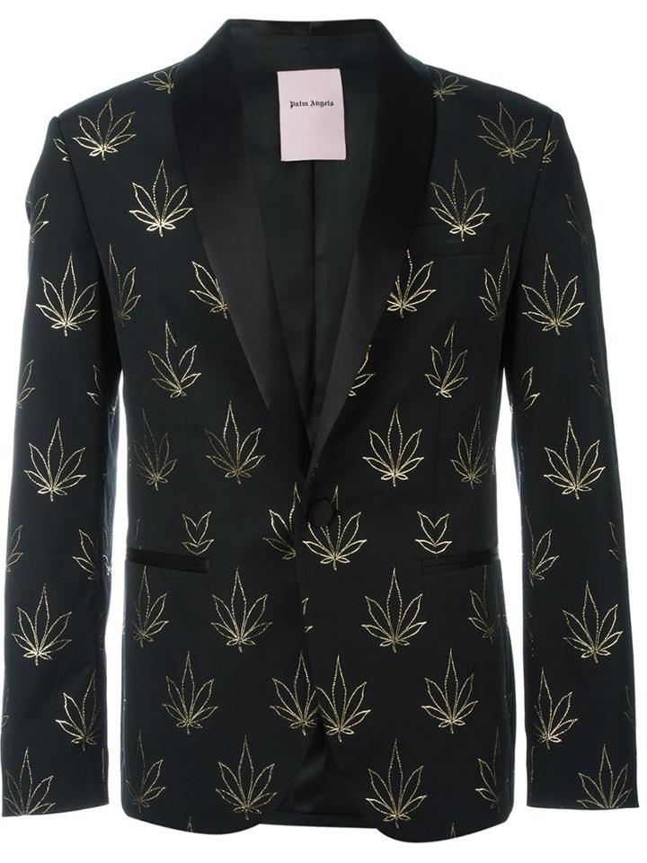 Palm Angels Leaf Print Blazer