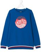 Woolrich Kids Logo Bottle Cap Print Sweatshirt - Blue