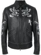 Roberto Cavalli Printed Studded Jacket - Black