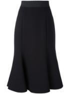 Dolce & Gabbana - Pleated Hem Midi Skirt - Women - Polyethylene/spandex/elastane/virgin Wool - 42, Women's, Black, Polyethylene/spandex/elastane/virgin Wool