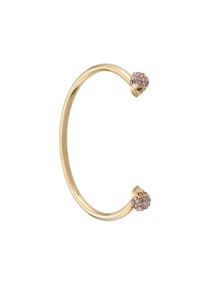 Alexander Mcqueen Embellished Skull Bracelet - Gold