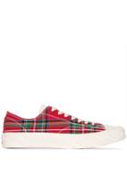 Age Tartan Canvas Low-top Sneakers - Red
