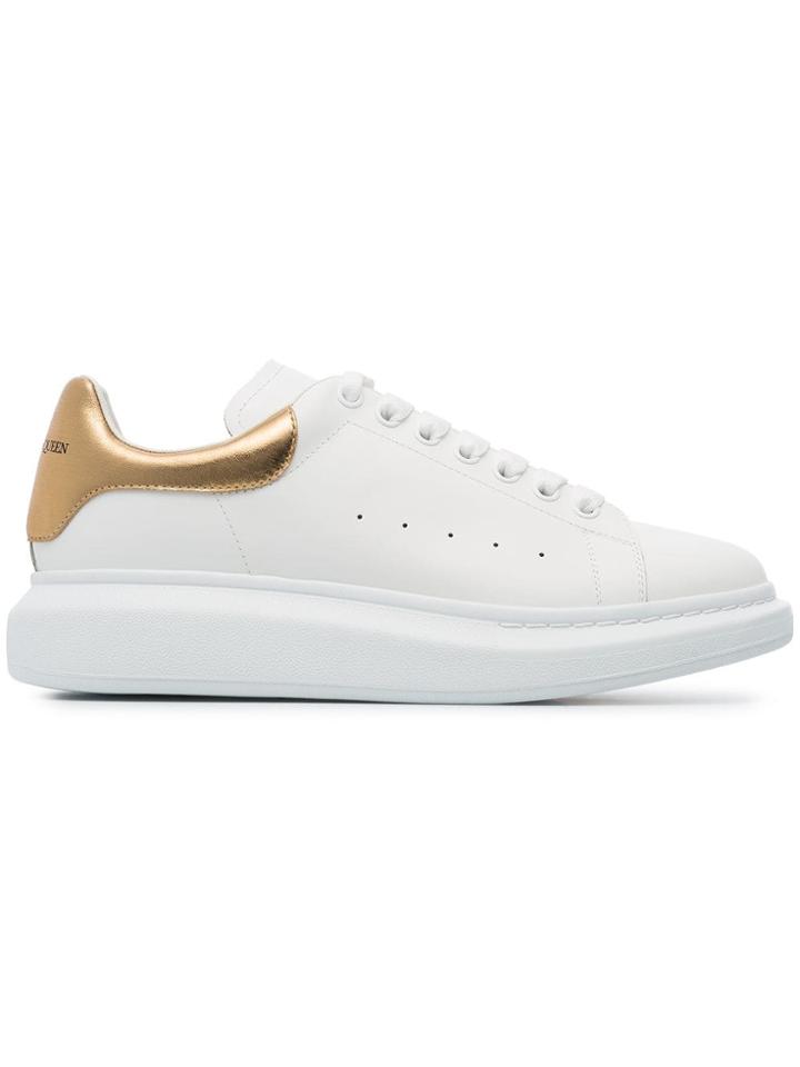 Alexander Mcqueen Gold Foil Embellished Chunky Leather Sneakers -