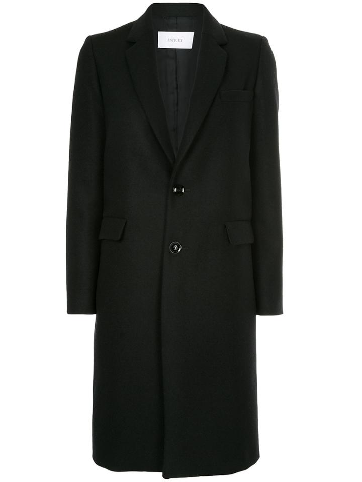 Astraet Single Breasted Coat - Black