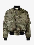 Givenchy Camo-print Bomber Jacket, Men's, Size: 46, Green, Polyamide/viscose/polyester