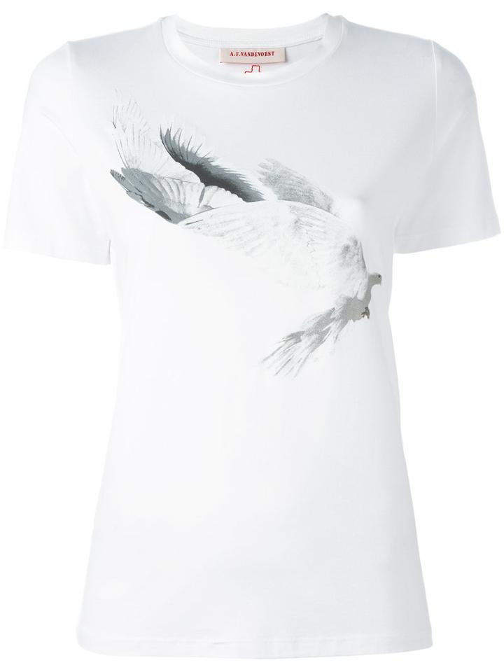 A.f.vandevorst Dove Print T-shirt, Women's, Size: 34, White, Viscose/spandex/elastane