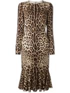 Dolce & Gabbana - Leopard Print Dress - Women - Silk/spandex/elastane - 46, Nude/neutrals, Silk/spandex/elastane