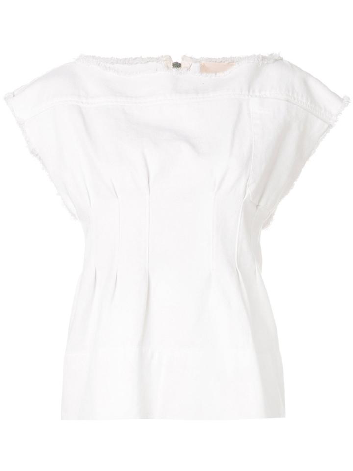 Erika Cavallini Frayed Edge Blouse - White
