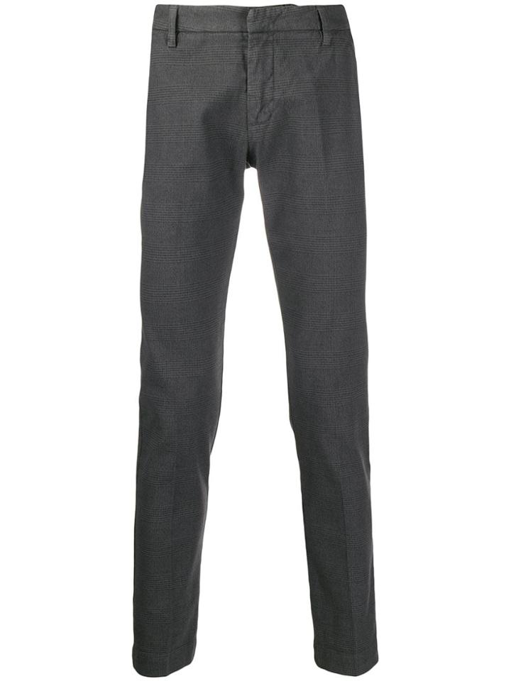 Entre Amis Glen Check Trousers - Grey
