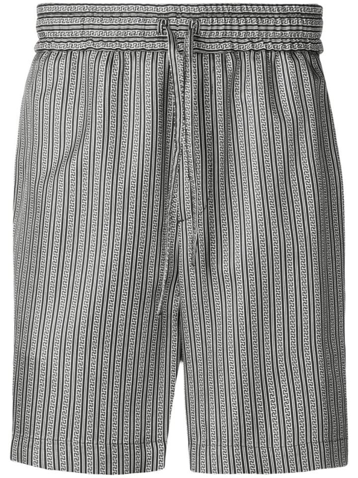 Versace Tailored Chevron Pattern Shorts - Black
