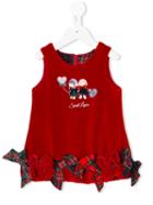 Lapin House - Bows Embellished Velvet Dress - Kids - Cotton/polyamide - 36 Mth, Red