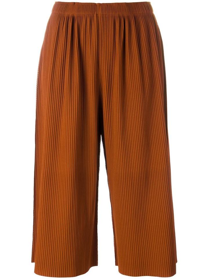 Issey Miyake Cauliflower Cropped Trousers, Women's, Yellow/orange, Polyester
