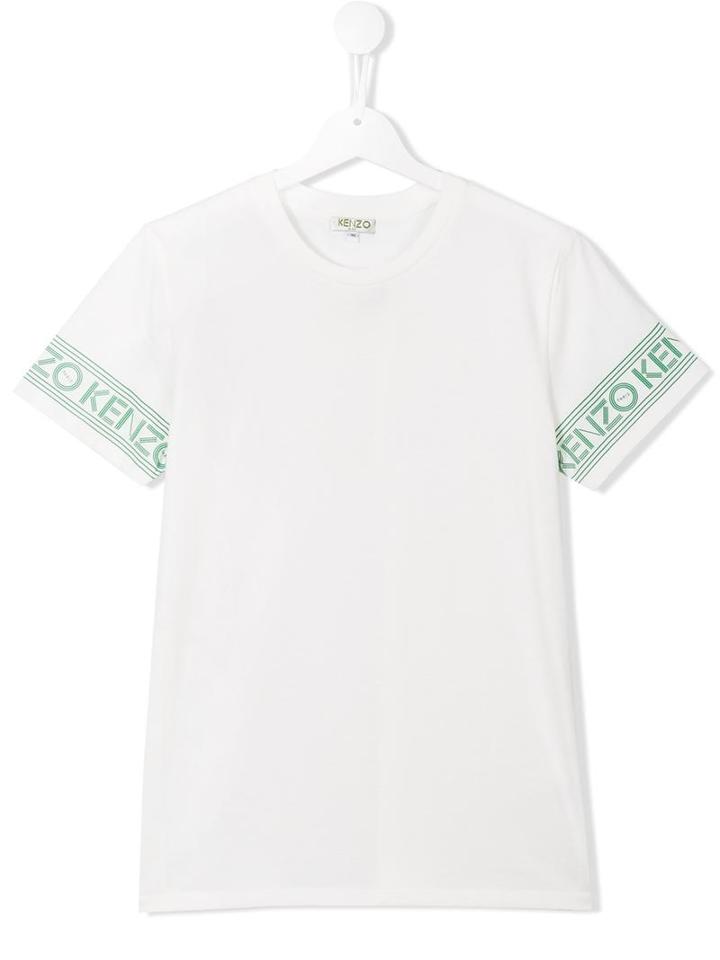 Kenzo Kids Logo Sleeve T-shirt, Boy's, Size: 16 Yrs, White