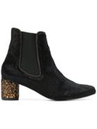 Stine Goya Glitter Heeled Ankle Boots - Black