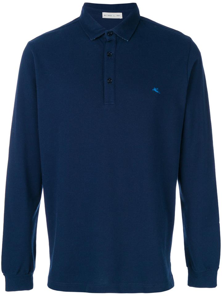 Etro Long Sleeve Polo Shirt - Blue