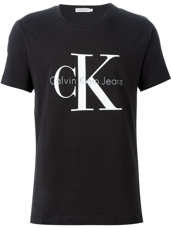 Calvin Klein Jeans Logo Print T-shirt, Men's, Size: Small, Black, Cotton