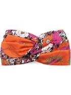 Gucci Floral Print Bow Hair Clip - Orange