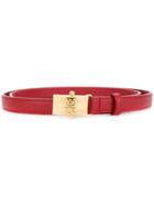 Prada Branded Buckle Saffiano Belt - Red