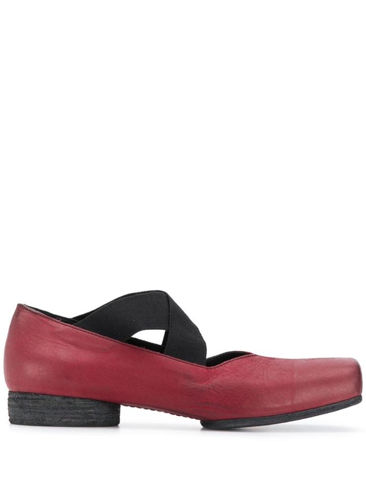 Uma Wang Cross Strap Loafers - Red