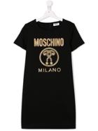 Moschino Kids Trompe L'oeil Braid Logo T-shirt Dress - Black