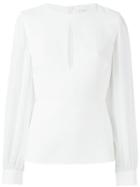C/meo Keyhole Blouse, Women's, Size: Medium, White, Polyester/viscose