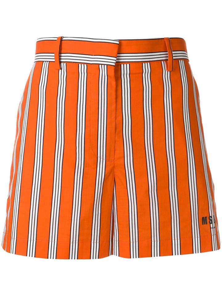 Msgm Casual Striped Shorts - Yellow & Orange