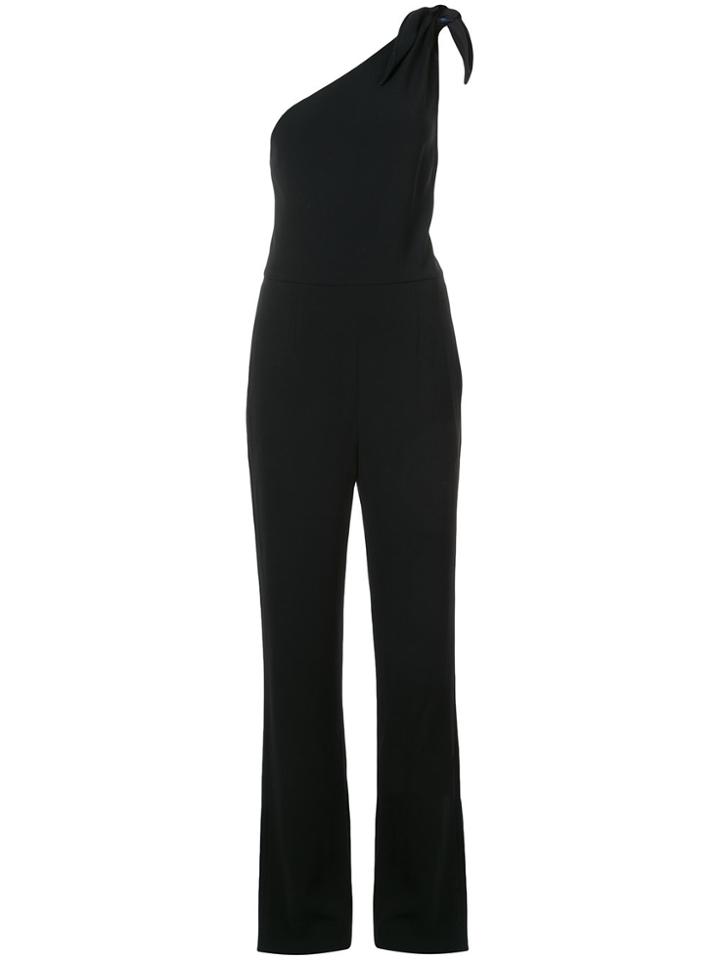 Dvf Diane Von Furstenberg One-shoulder Knot Jumpsuit - Black