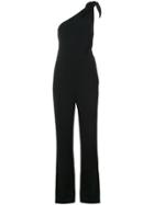 Dvf Diane Von Furstenberg One-shoulder Knot Jumpsuit - Black